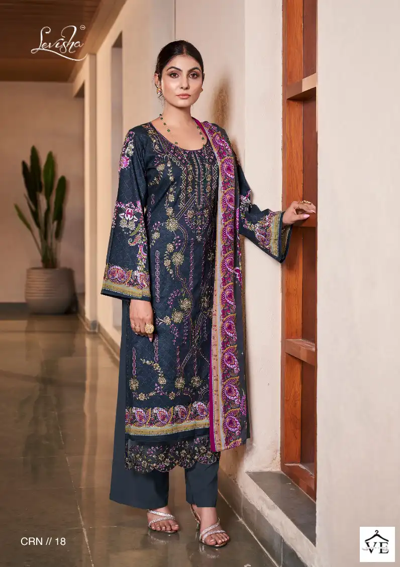 Levisha Chevron Nx Lawn Cotton Wholesale Pakistani Suits Catalog — Wholesale Salwar Suits, Levisha wholesale from Surat - Gallery Image 5