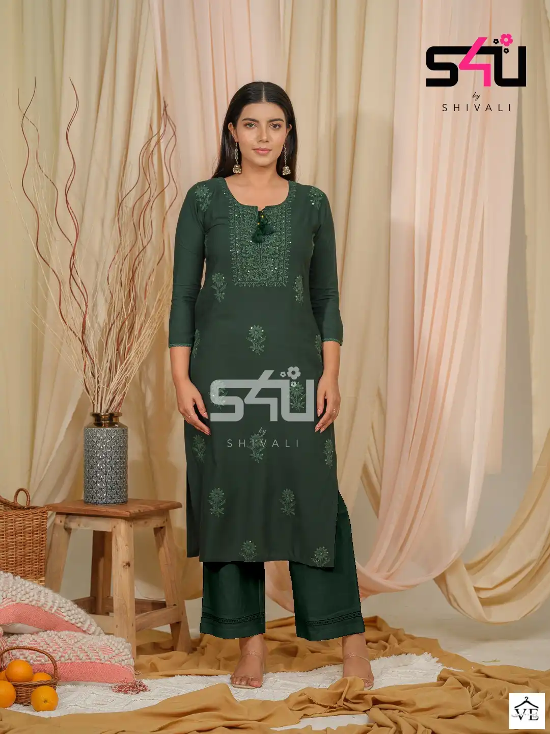 S4U Shivali Chikankari Fancy Wholesale Designer Kurti With Bottom Set Catalog — Wholesale Kurtis, MPA wholesale from Surat - Gallery Image 5