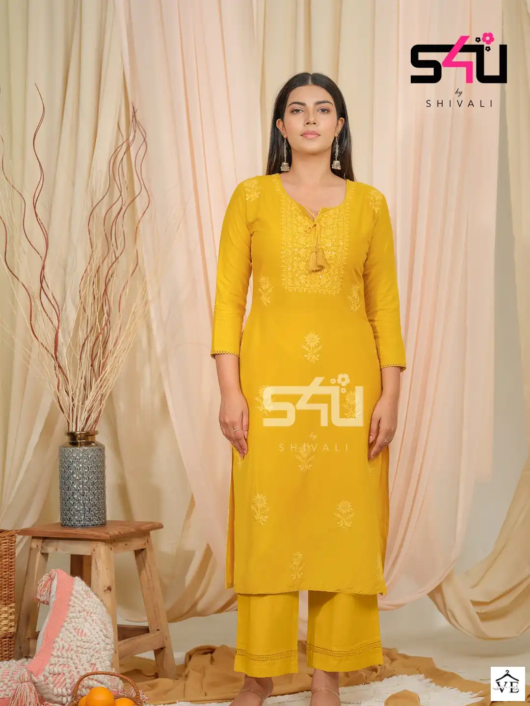 S4U Shivali Chikankari Fancy Wholesale Designer Kurti With Bottom Set Catalog — Wholesale Kurtis, MPA wholesale from Surat - Gallery Image 6
