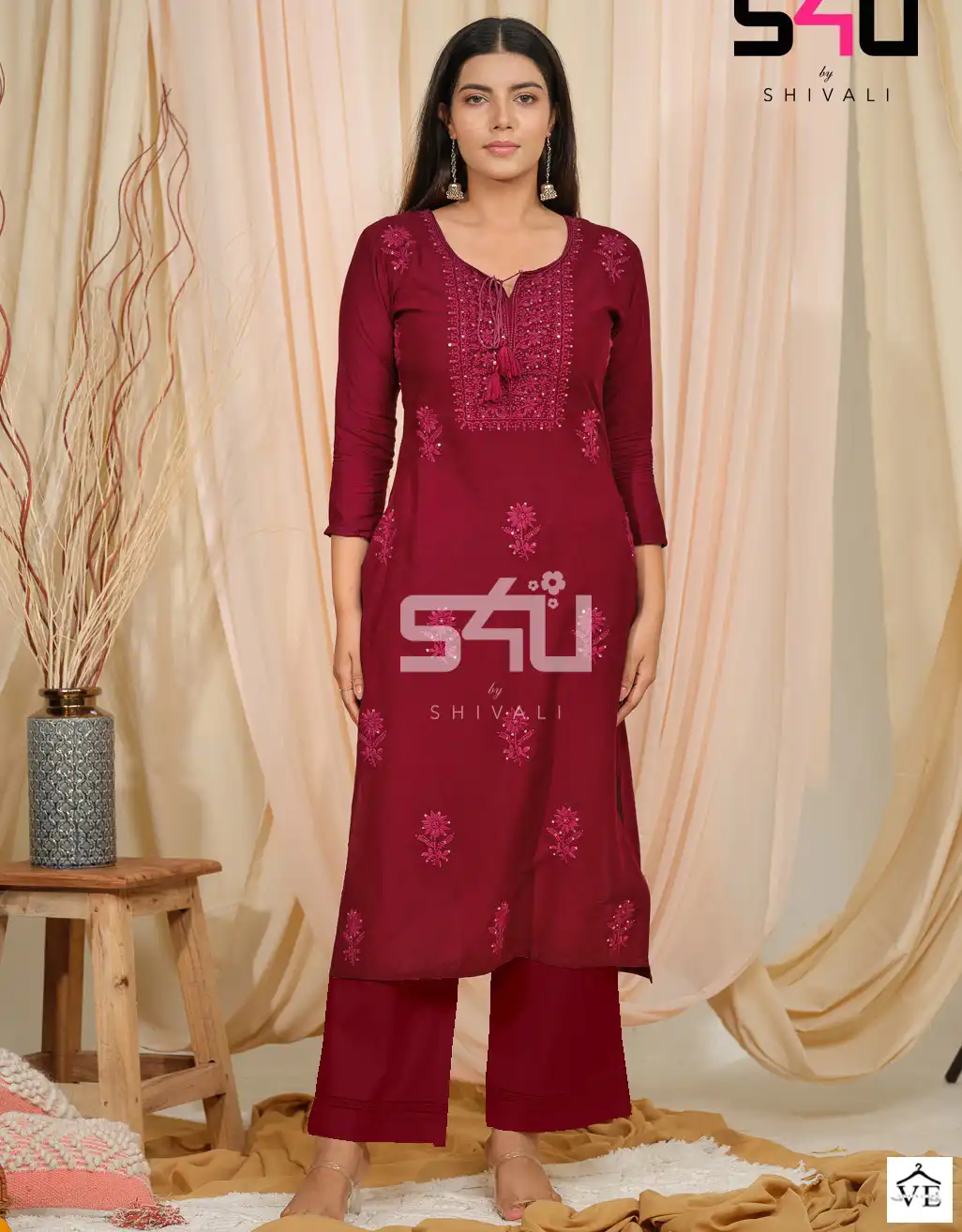 S4U Shivali Chikankari Fancy Wholesale Designer Kurti With Bottom Set Catalog — Wholesale Kurtis, MPA wholesale from Surat — view 1