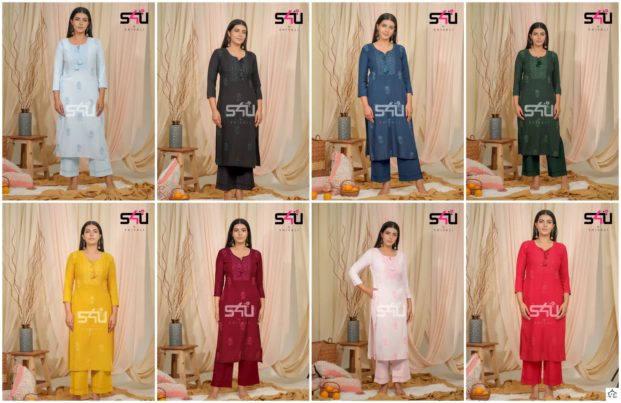S4U Shivali Chikankari Fancy Wholesale Designer Kurti With Bottom Set Catalog — Wholesale Kurtis, MPA wholesale from Surat — view 9