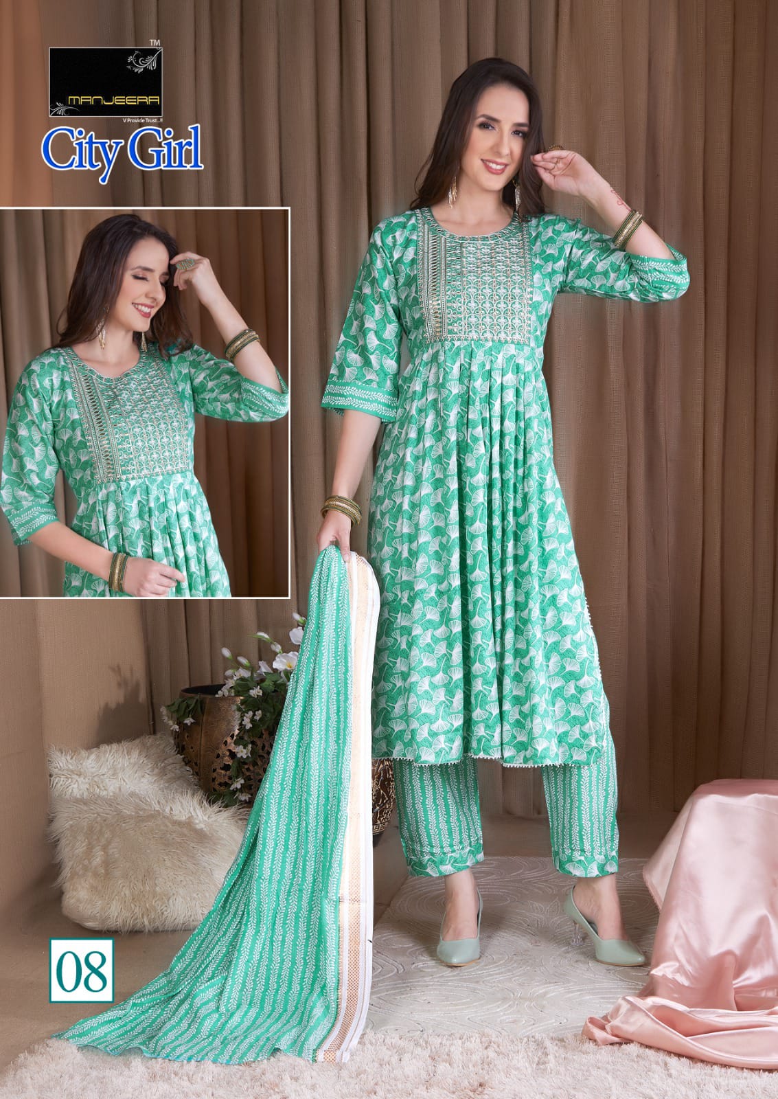 Manjeera City Girl Rayon Wholesale Readymade Salwar Suit Catalog — Wholesale Salwar Suits, MPA wholesale from Surat — view 8
