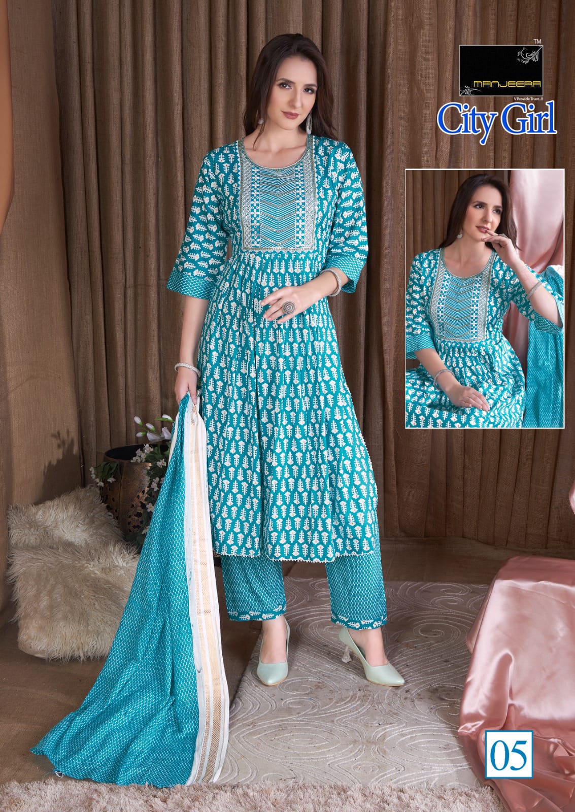 Manjeera City Girl Rayon Wholesale Readymade Salwar Suit Catalog — Wholesale Salwar Suits, MPA wholesale from Surat — view 5