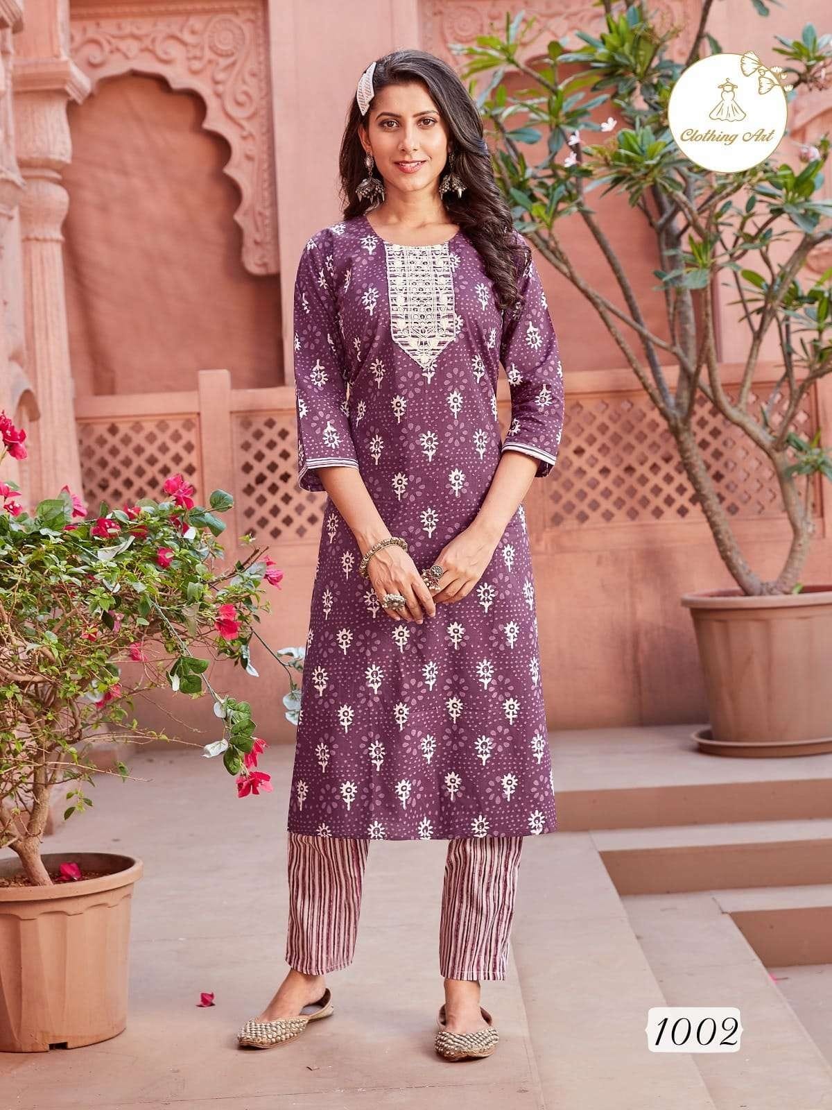 Clothing Art Cotton Glory Vol 1 Pure 60*60 Cotton Print Wholesale Kurti With Pant Catalog — Wholesale Kurtis, MPA wholesale from Surat - Gallery Image 3
