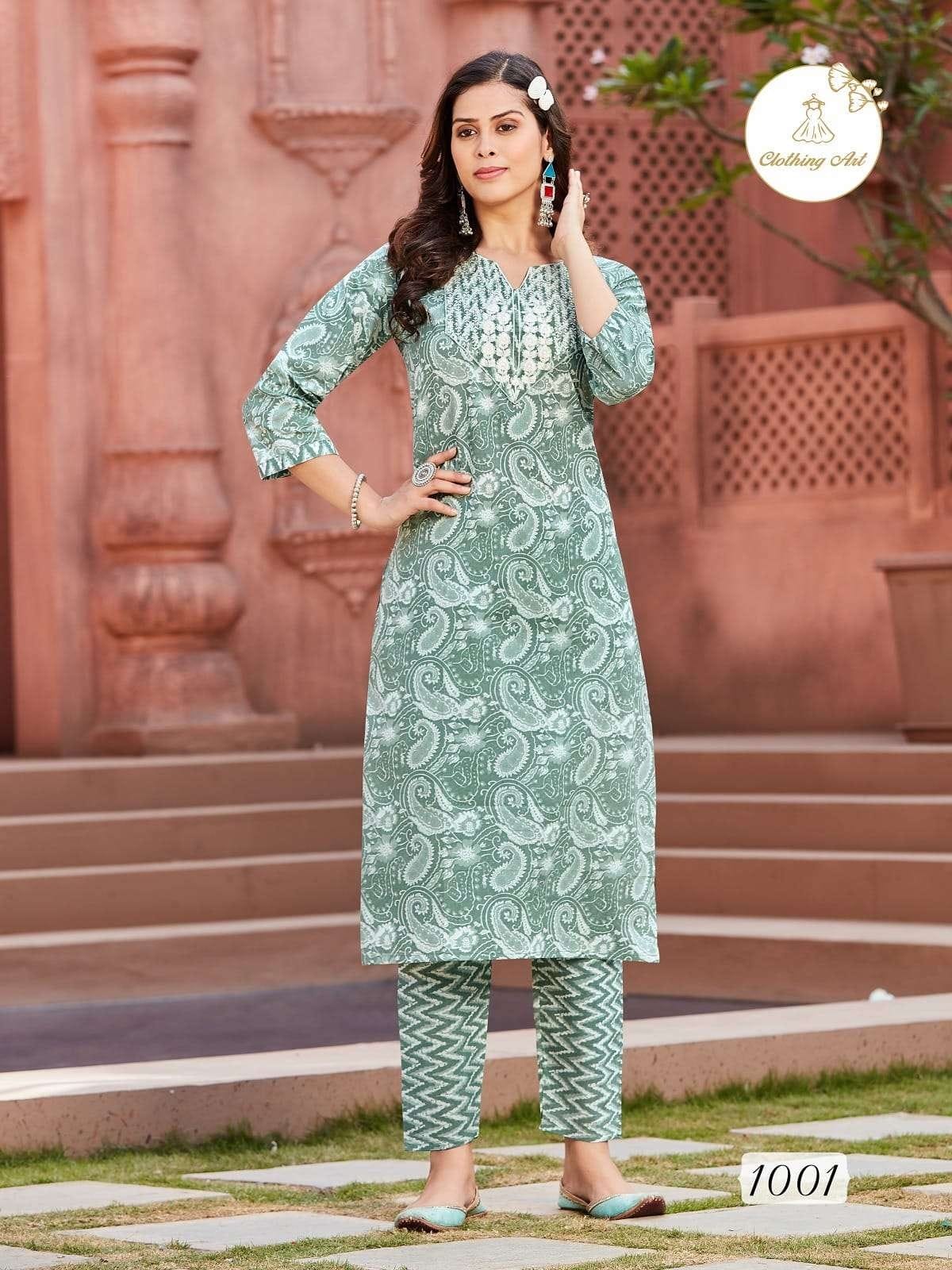 Clothing Art Cotton Glory Vol 1 Pure 60*60 Cotton Print Wholesale Kurti With Pant Catalog — Wholesale Kurtis, MPA wholesale from Surat - Gallery Image 4