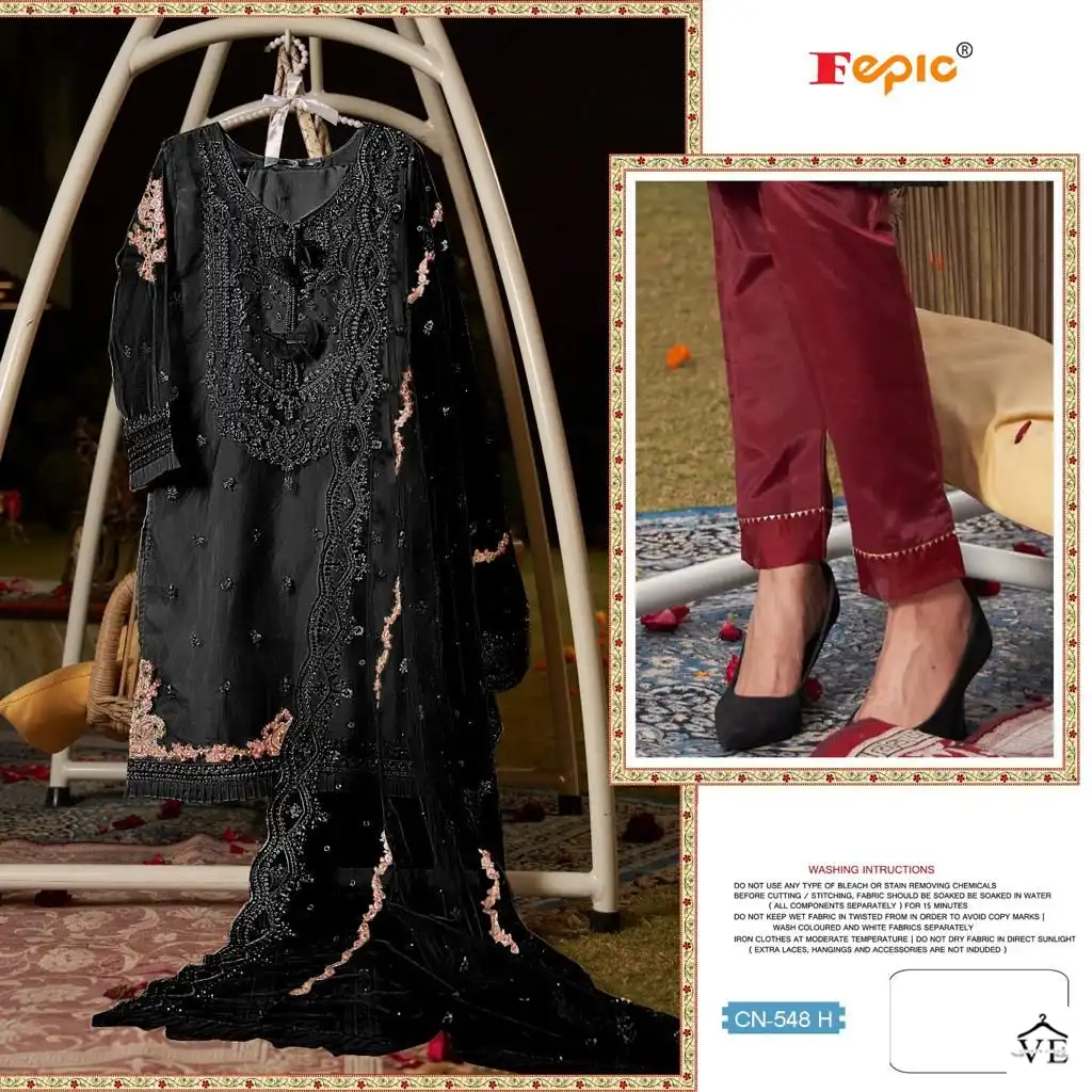 Fepic CN-548 Organza Wholesale Readymade Pakistani Suit Catalog — Wholesale Salwar Suits, MPA wholesale from Surat — view 2