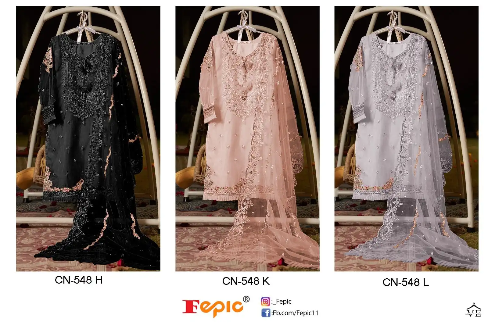 Fepic CN-548 Organza Wholesale Readymade Pakistani Suit Catalog — Wholesale Salwar Suits, MPA wholesale from Surat — view 5