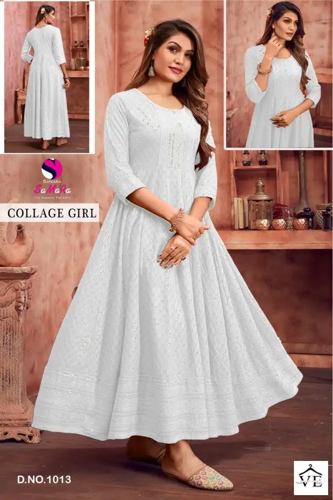 Samara College Girl Rayon Wholesale Long Kurtis Catalog — Wholesale Kurtis, MPA wholesale from Surat - Gallery Image 13