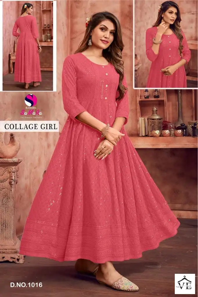 Samara College Girl Rayon Wholesale Long Kurtis Catalog — Wholesale Kurtis, MPA wholesale from Surat - Gallery Image 17