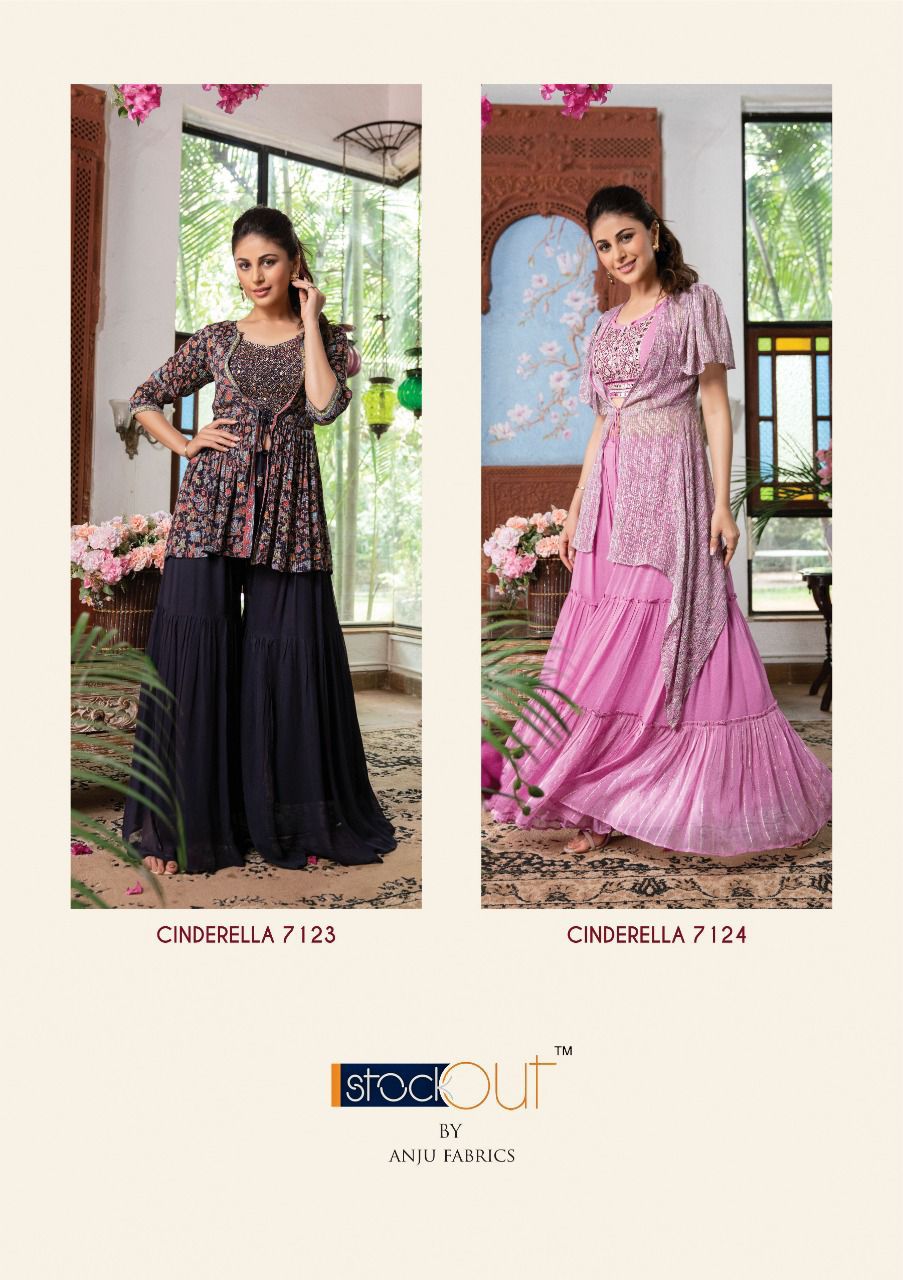 Anju Fabric Cindrella Vol 2 Pure Georgett Wholesale Designer Kurti With Plazzo Catalog — Wholesale Kurtis, MPA wholesale from Surat — view 6