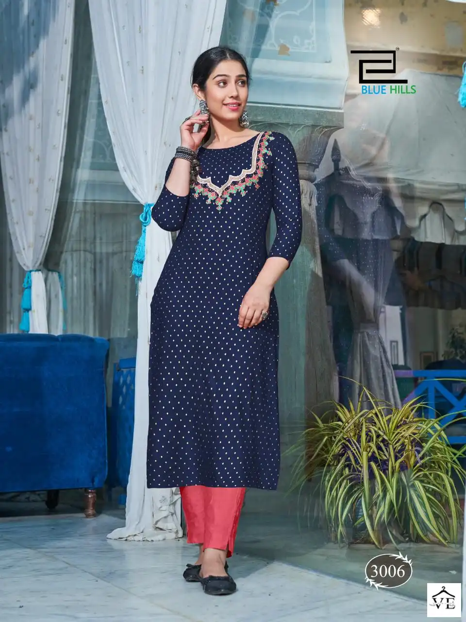 Blue Hills Classic Rayon Slub Foil Print 14 Kg Wholesale Fancy Kurtis Catalog — Wholesale Kurtis, MPA wholesale from Surat - Gallery Image 3