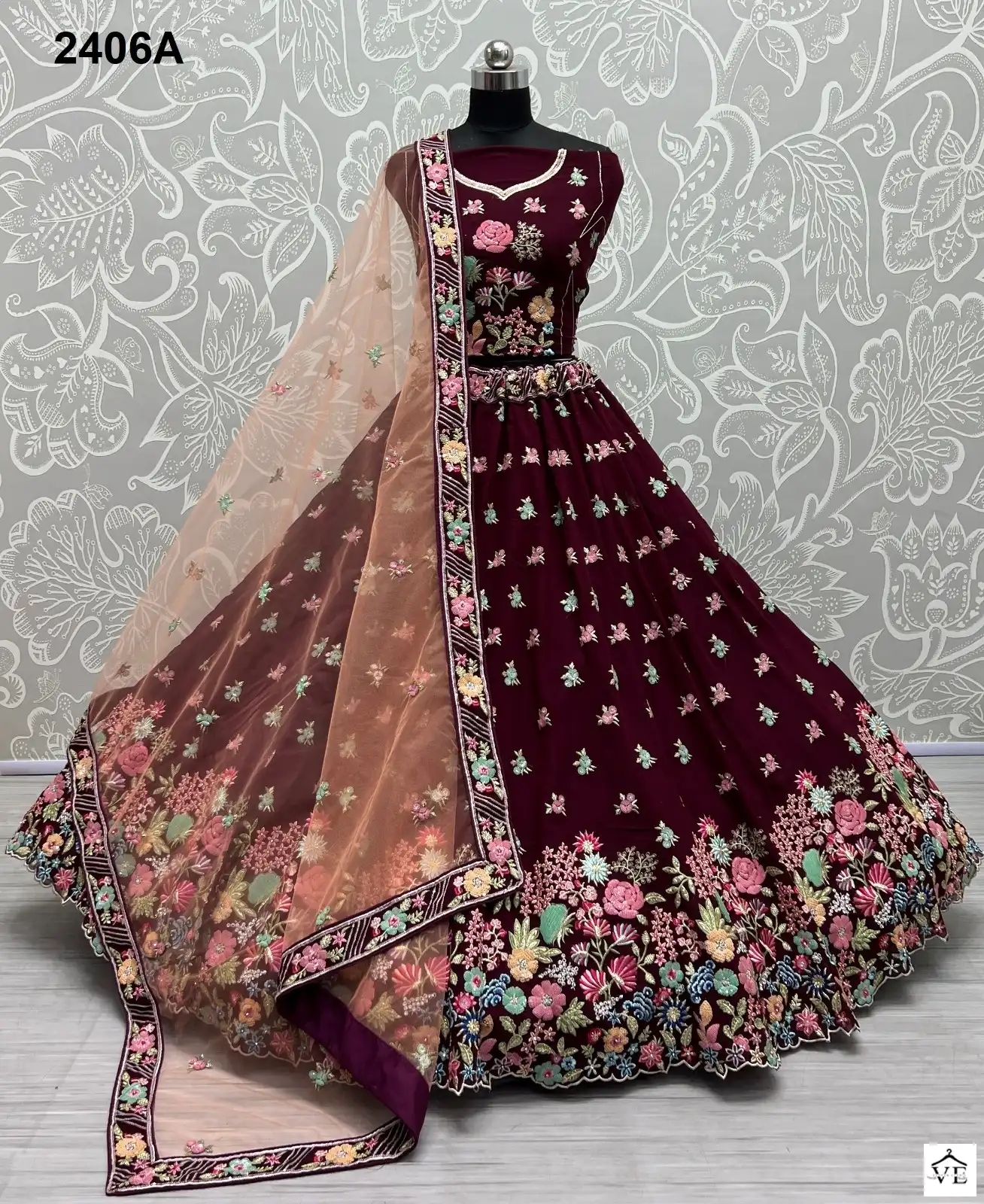 Anjanai Art Code 2406 Pure Georgette Wholesale Lehenga Catalog — Wholesale Lehenga, MPA wholesale from Surat - Gallery Image 3