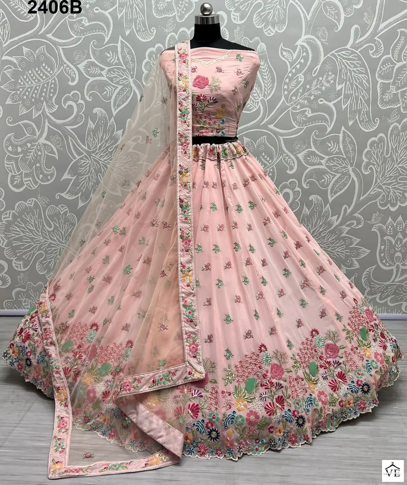 Anjanai Art Code 2406 Pure Georgette Wholesale Lehenga Catalog — Wholesale Lehenga, MPA wholesale from Surat - Gallery Image 6