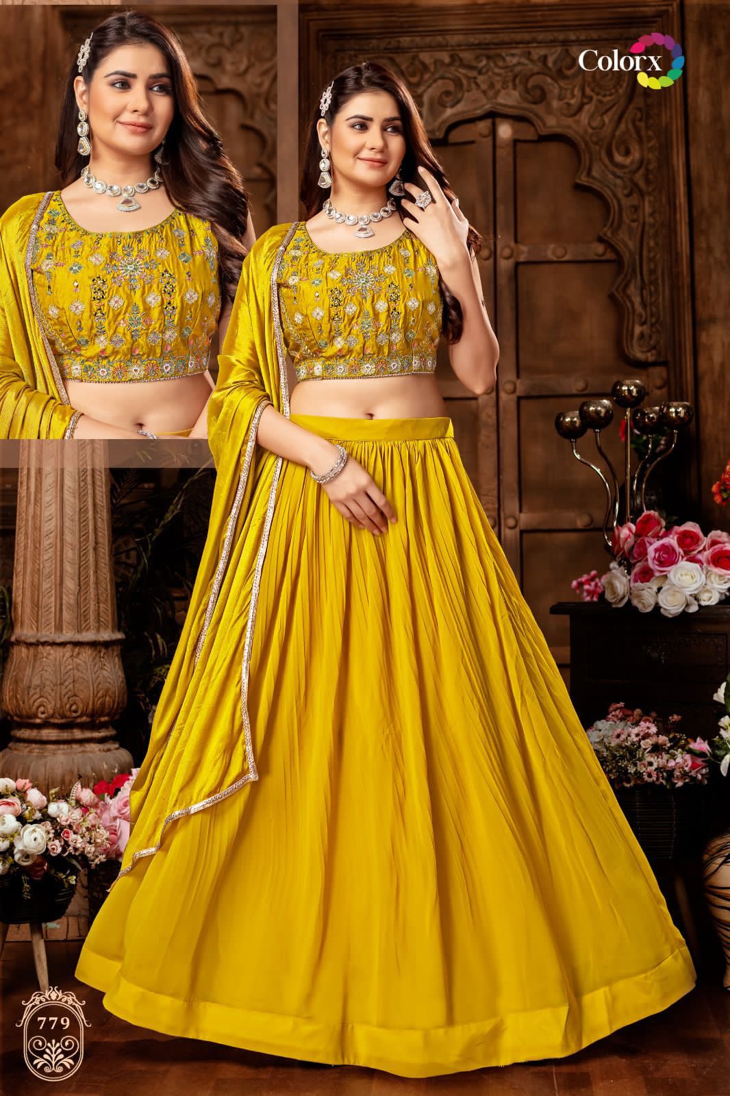 Colorx D No 779 To 783 Pure Muslin Wholesale Lehenga Catalog — Wholesale Lehenga, MPA wholesale from Surat - Gallery Image 2
