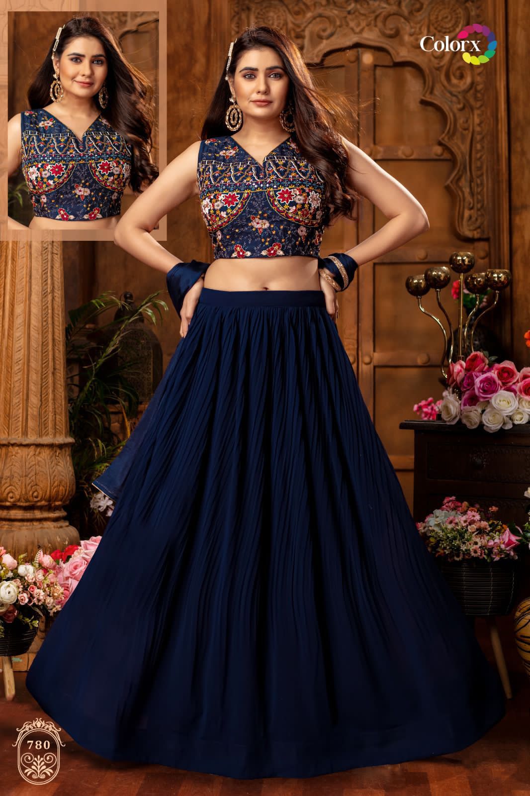Colorx D No 779 To 783 Pure Muslin Wholesale Lehenga Catalog — Wholesale Lehenga, MPA wholesale from Surat - Gallery Image 3