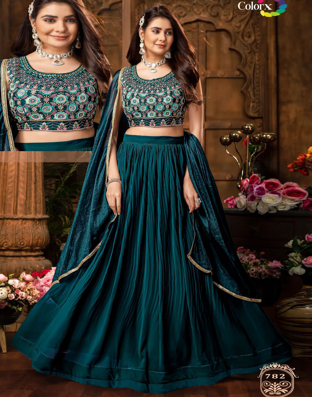 Colorx D No 779 To 783 Pure Muslin Wholesale Lehenga Catalog — Wholesale Lehenga, MPA wholesale from Surat — view 1