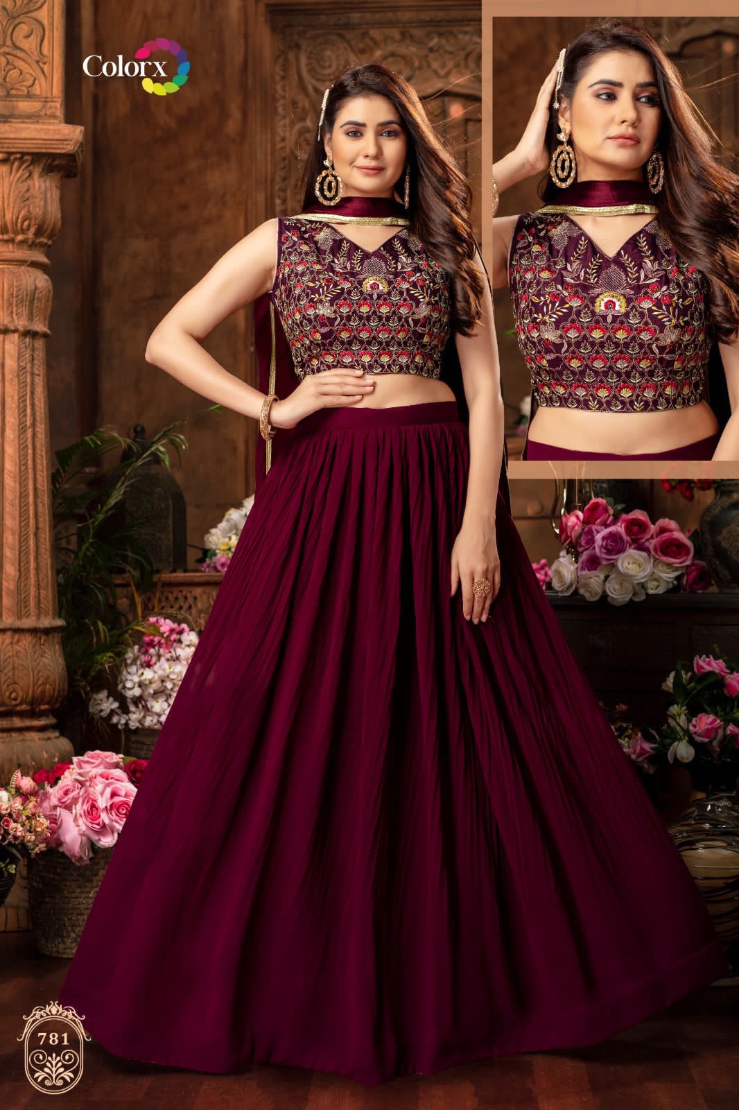 Colorx D No 779 To 783 Pure Muslin Wholesale Lehenga Catalog — Wholesale Lehenga, MPA wholesale from Surat - Gallery Image 4