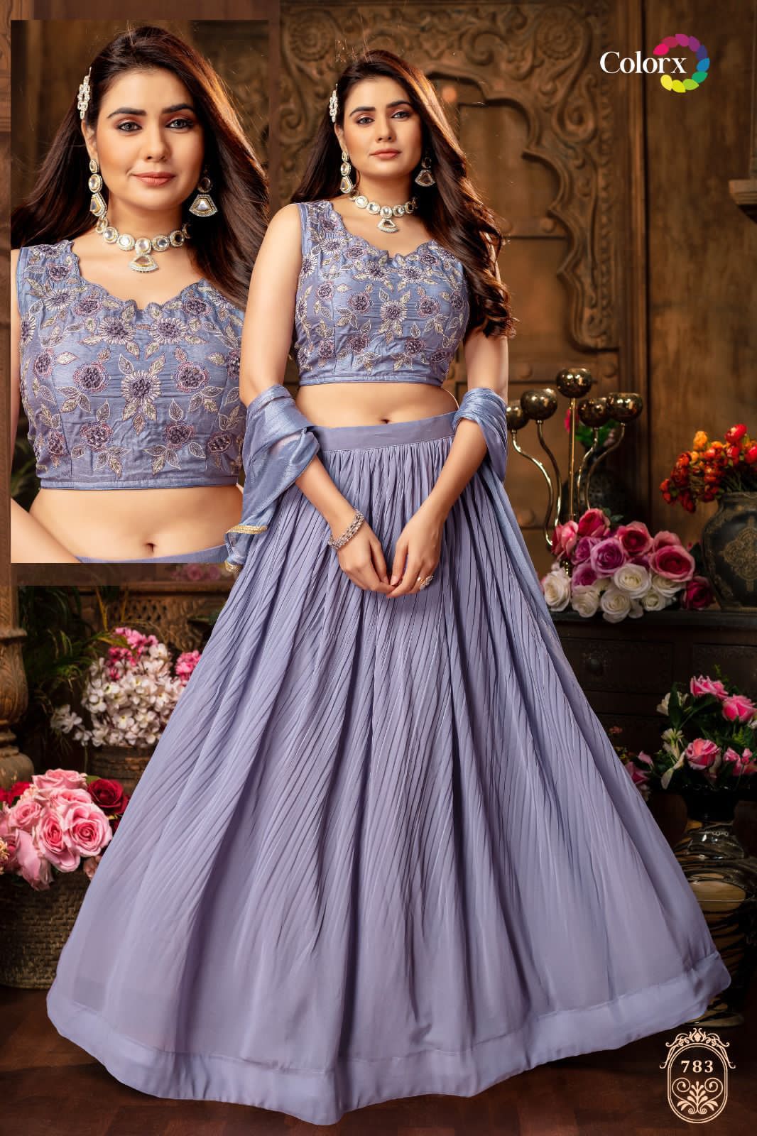 Colorx D No 779 To 783 Pure Muslin Wholesale Lehenga Catalog — Wholesale Lehenga, MPA wholesale from Surat — view 5