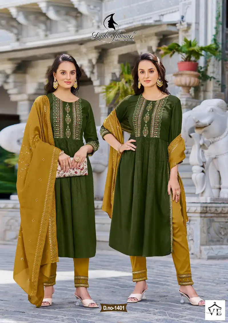 Ladies Flavour Copper Stone Vol 14 Viscose Dobby Wholesale Readymade Suits Catalog — Wholesale Salwar Suits, MPA wholesale from Surat — view 4