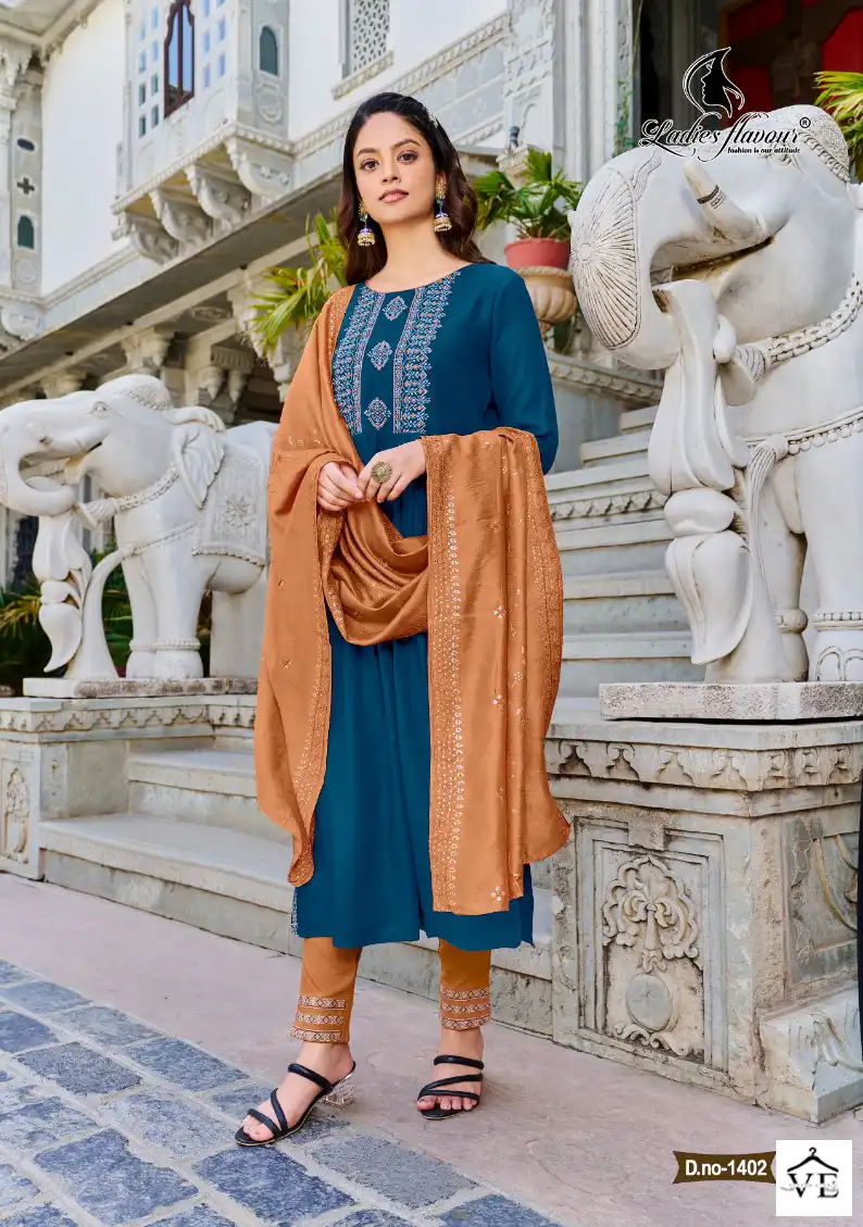 Ladies Flavour Copper Stone Vol 14 Viscose Dobby Wholesale Readymade Suits Catalog — Wholesale Salwar Suits, MPA wholesale from Surat - Gallery Image 2