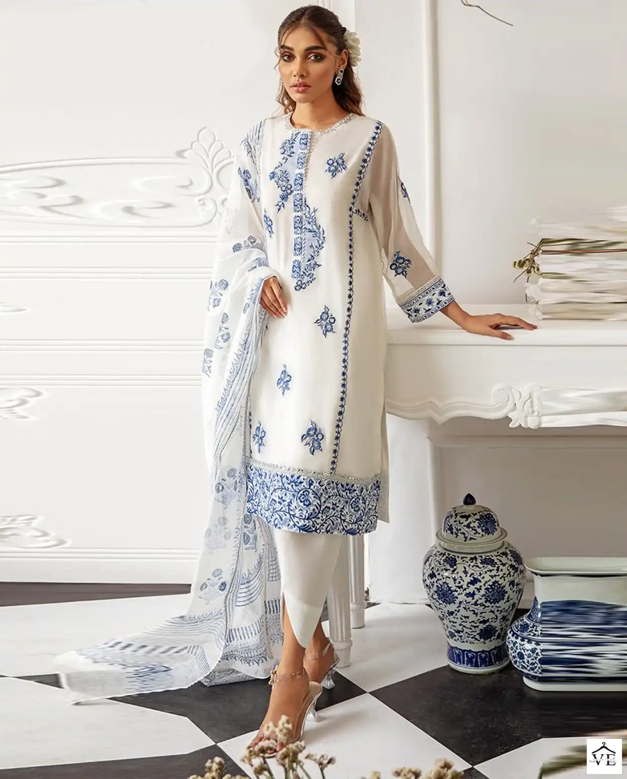 Anamsa Dno 005 Faux Georgette Wholesale Readymade Suit — Wholesale Salwar Suits, MPA wholesale from Surat — view 1