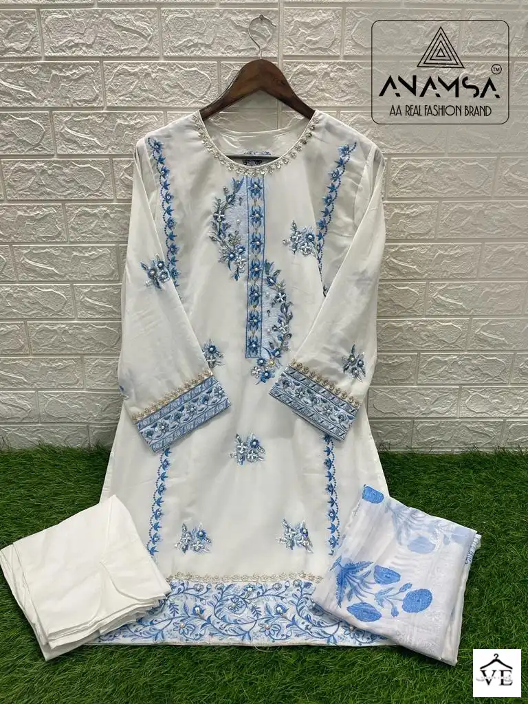 Anamsa Dno 005 Faux Georgette Wholesale Readymade Suit — Wholesale Salwar Suits, MPA wholesale from Surat — view 3
