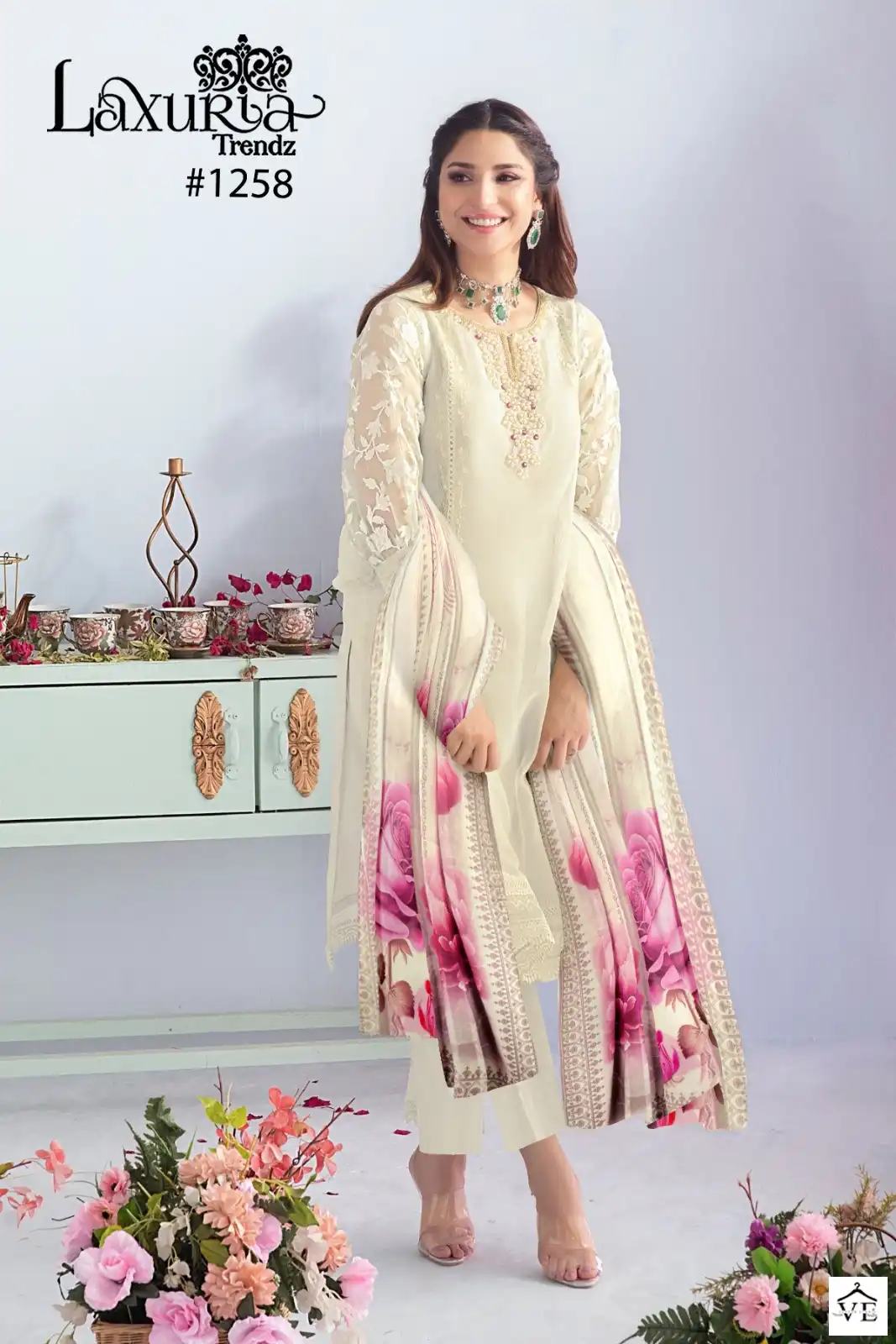 Laxuria D No 1258 Organza Wholesale Readymade Pakistani Salwar Suit Catalog — Wholesale Salwar Suits, MPA wholesale from Surat - Gallery Image 4