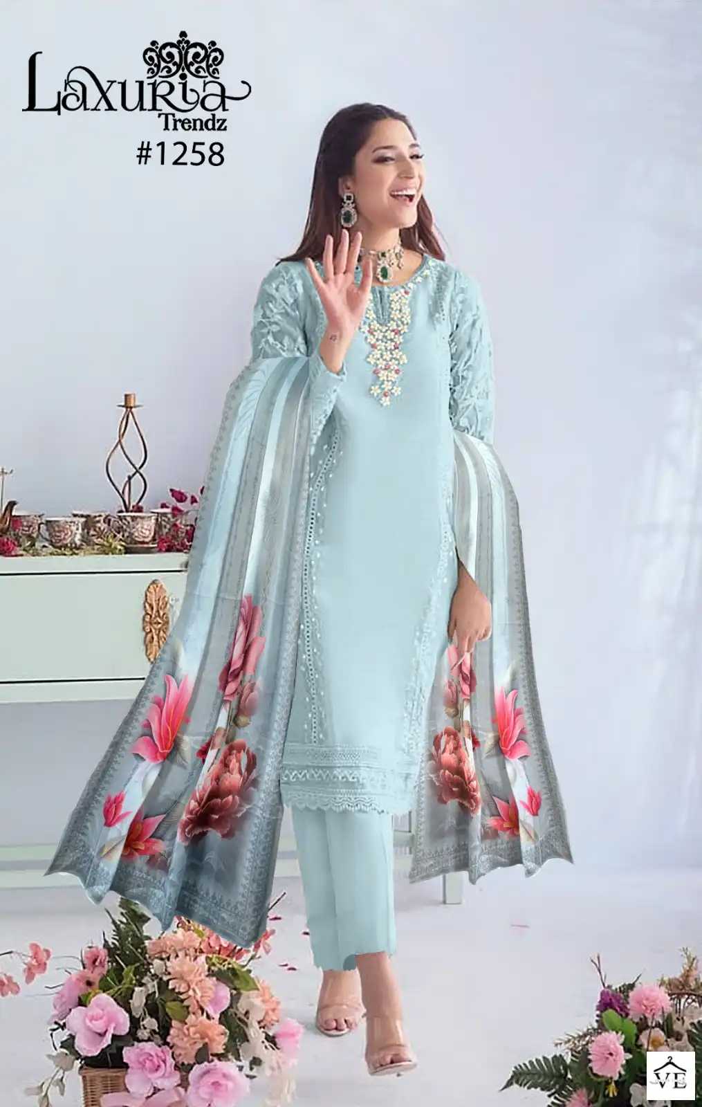 Laxuria D No 1258 Organza Wholesale Readymade Pakistani Salwar Suit Catalog — Wholesale Salwar Suits, MPA wholesale from Surat - Gallery Image 7