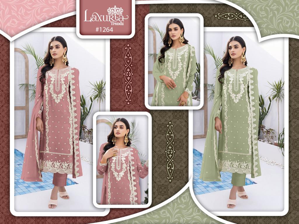 Laxuria D No 1264 Georgette Wholesale Readymade Pakistani Salwar Suit Catalog — Wholesale Salwar Suits, MPA wholesale from Surat — view 5