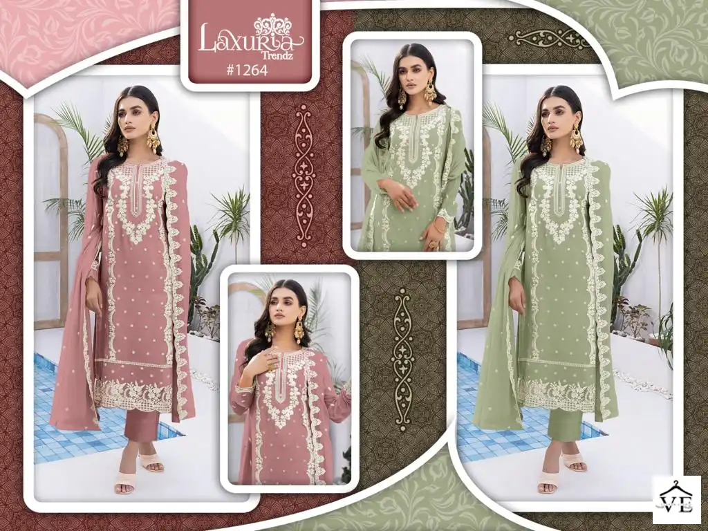 Laxuria D No 1264 Georgette Wholesale Readymade Pakistani Salwar Suit Catalog — Wholesale Salwar Suits, MPA wholesale from Surat — view 5