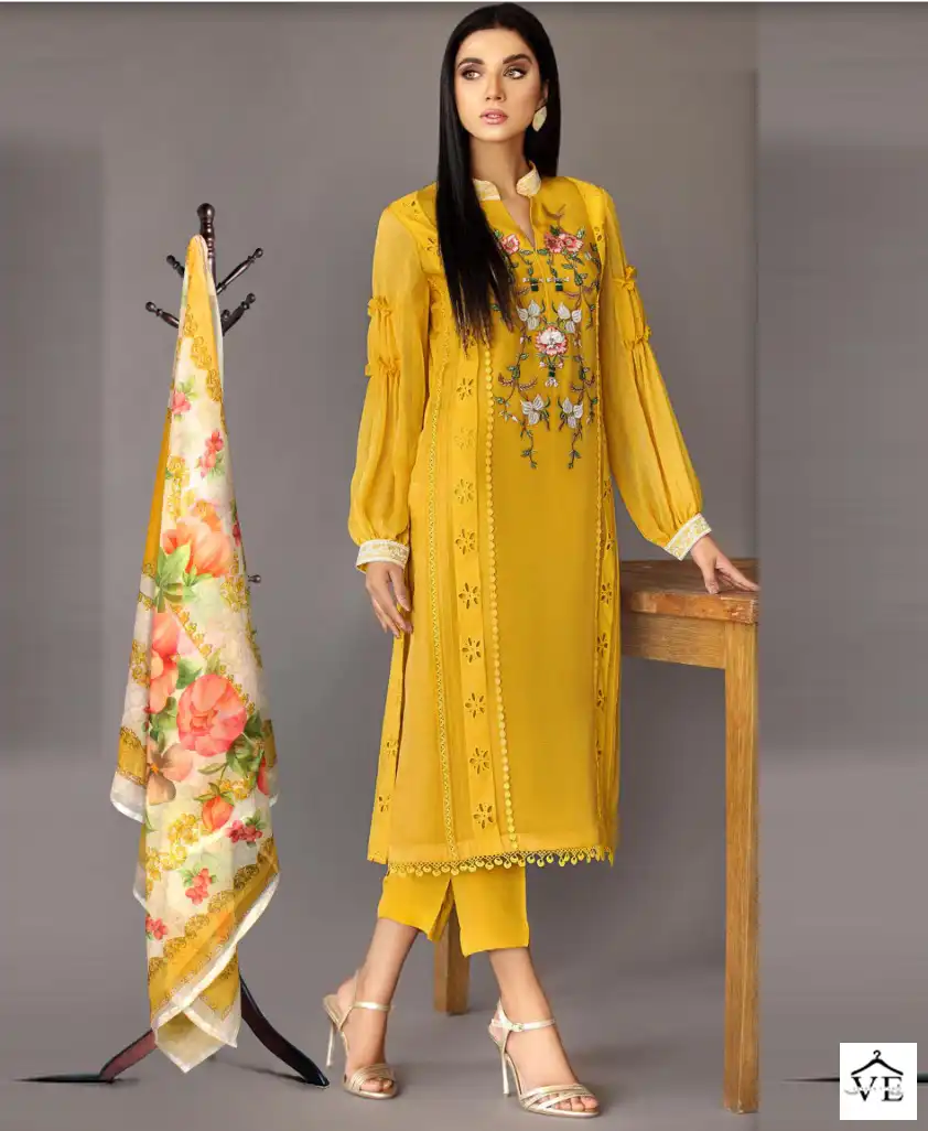 Laxuria D No 1277 Georgette Wholesale Readymade Pakistani Salwar Suit Catalog — Wholesale Salwar Suits, MPA wholesale from Surat — view 1