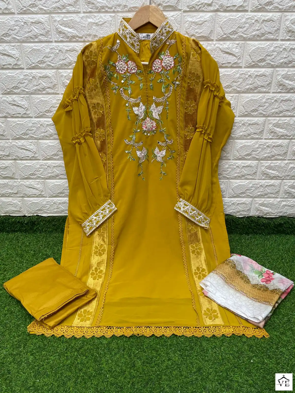 Laxuria D No 1277 Georgette Wholesale Readymade Pakistani Salwar Suit Catalog — Wholesale Salwar Suits, MPA wholesale from Surat — view 4