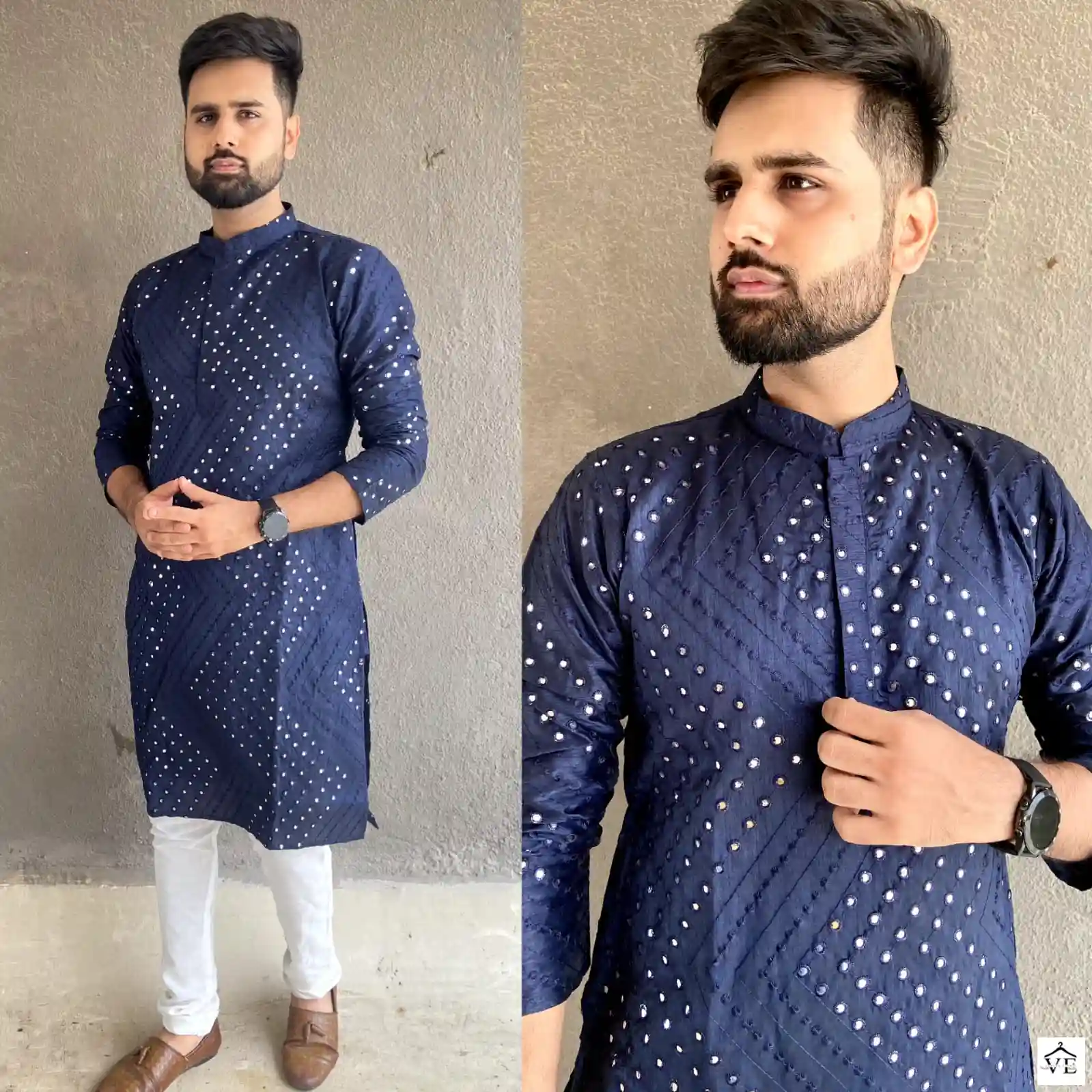 Vardan Ethnic Desi Boyz Heavy Banglori Silk Wholesale Mens Kurta Size Set Catalog — Wholesale, MPA wholesale from Surat — view 7