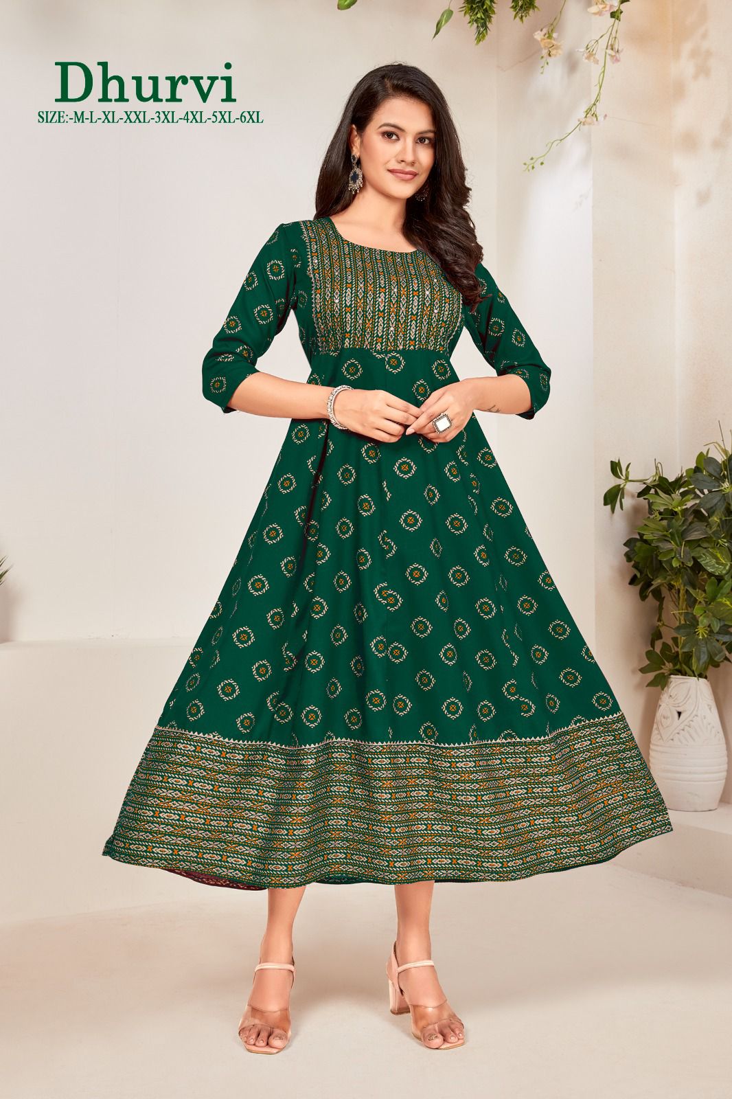 Vardan Ethnic Dhruvi 14Kg Rayon Wholesale Long Gown Catalog — Wholesale Kurtis, MPA wholesale from Surat - Gallery Image 11
