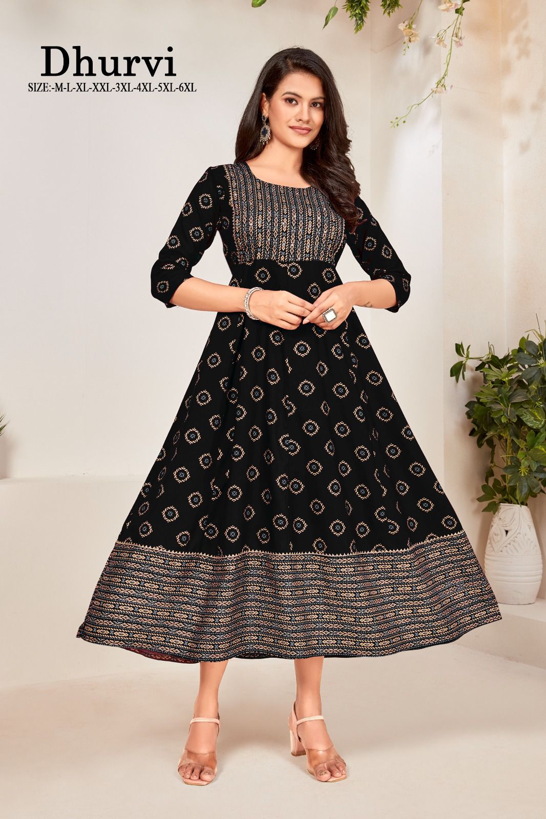 Vardan Ethnic Dhruvi 14Kg Rayon Wholesale Long Gown Catalog — Wholesale Kurtis, MPA wholesale from Surat - Gallery Image 3