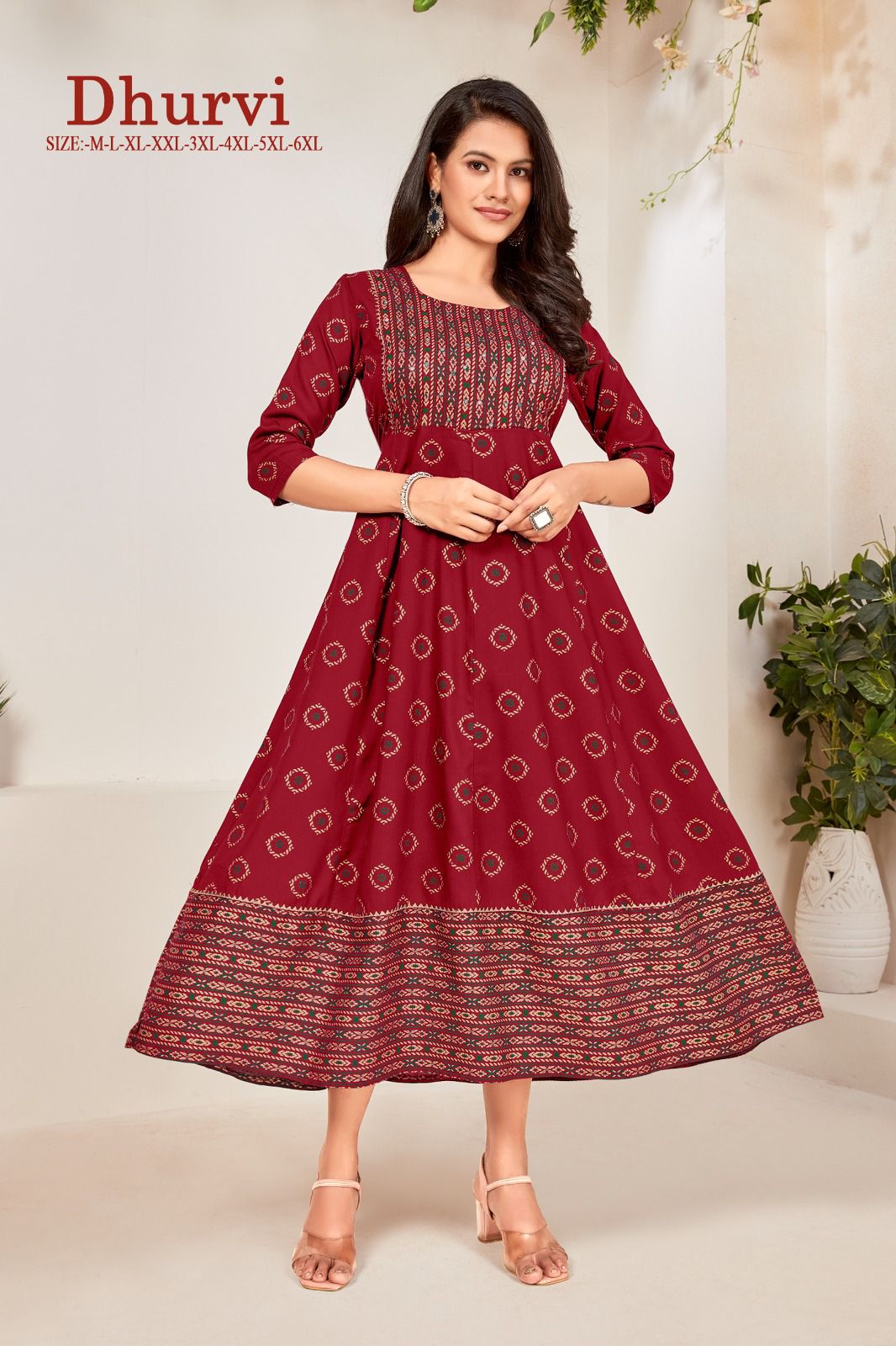 Vardan Ethnic Dhruvi 14Kg Rayon Wholesale Long Gown Catalog — Wholesale Kurtis, MPA wholesale from Surat - Gallery Image 5