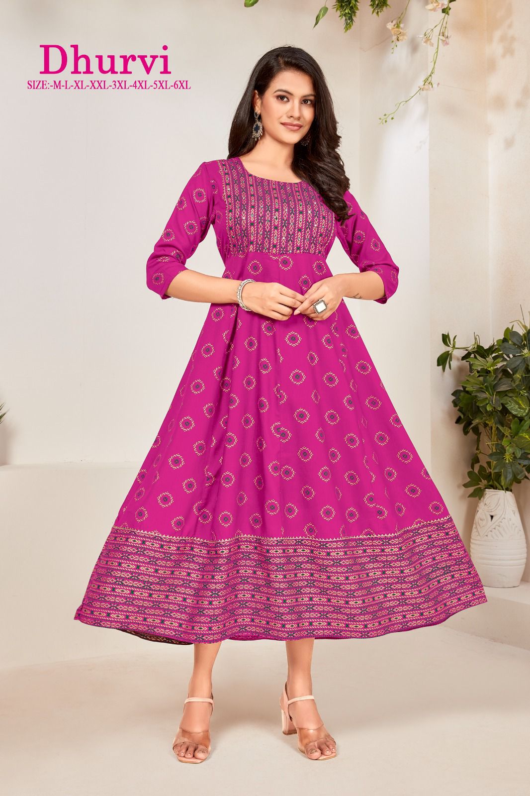 Vardan Ethnic Dhruvi 14Kg Rayon Wholesale Long Gown Catalog — Wholesale Kurtis, MPA wholesale from Surat - Gallery Image 9