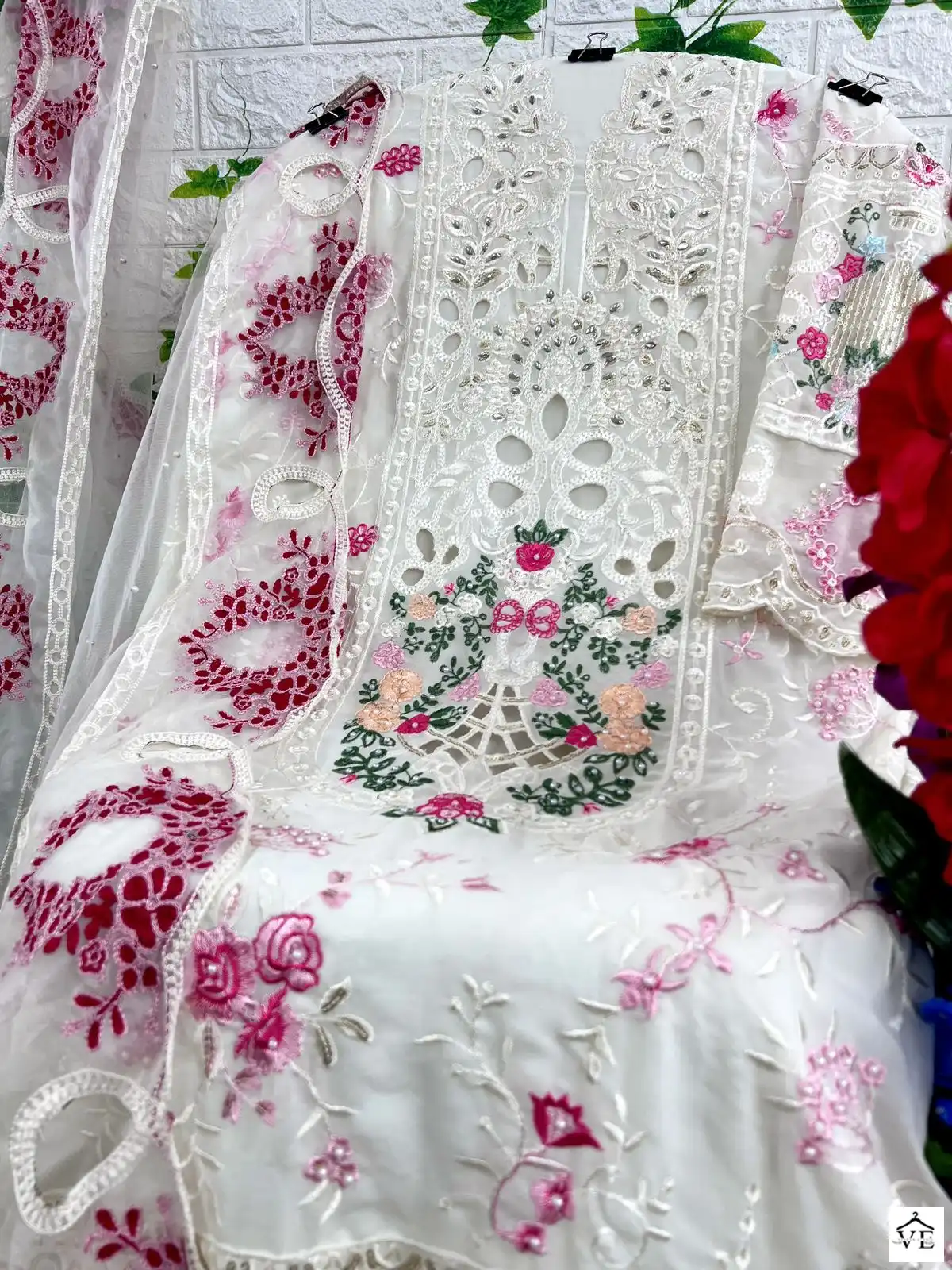 Dinsaa DS 219 Heavy Faux Georgette Wholesale Pakistani Salwar Suit — Wholesale Salwar Suits, MPA wholesale from Surat - Gallery Image 3