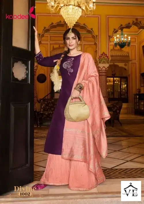 Koodee Divine Chinon Wholesale Readymade Suits Catalog — Wholesale Salwar Suits, MPA wholesale from Surat - Gallery Image 2