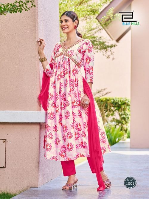 Blue Hills Dolphin Poly Rayon Wholesale Readymade Salwar Suit Catalog — Wholesale Salwar Suits, MPA wholesale from Surat - Gallery Image 2