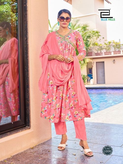 Blue Hills Dolphin Poly Rayon Wholesale Readymade Salwar Suit Catalog — Wholesale Salwar Suits, MPA wholesale from Surat - Gallery Image 3