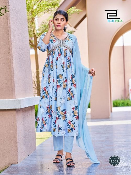 Blue Hills Dolphin Poly Rayon Wholesale Readymade Salwar Suit Catalog — Wholesale Salwar Suits, MPA wholesale from Surat - Gallery Image 5