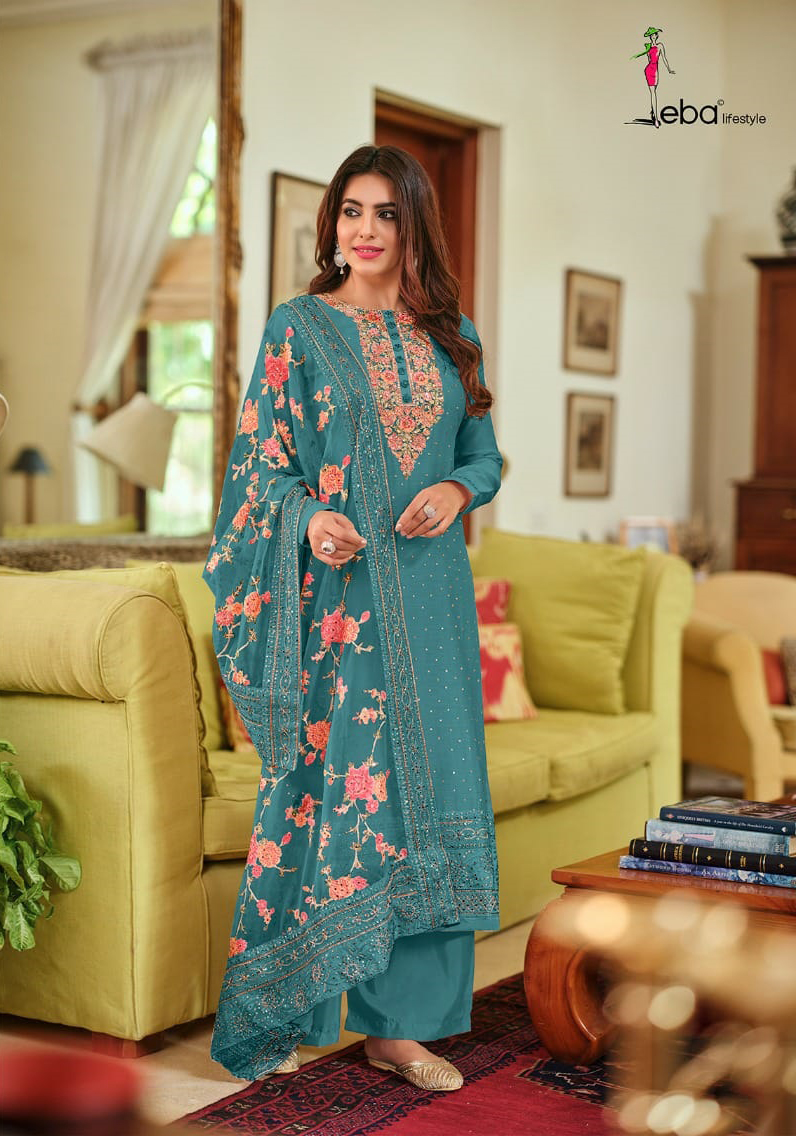 Eba Lifestyle Nyra Vol 3 Hit List Viscose Wholesale Designer Salwar Suit Catalog — Wholesale Salwar Suits, Eba Lifestyle wholesale from Surat — view 4