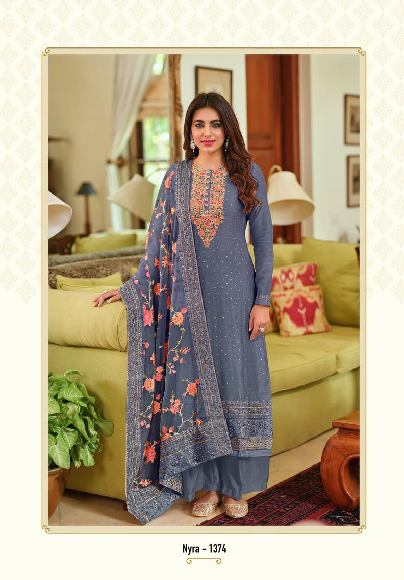Eba Lifestyle Nyra Vol 3 Hit List Viscose Wholesale Designer Salwar Suit Catalog — Wholesale Salwar Suits, Eba Lifestyle wholesale from Surat — view 8