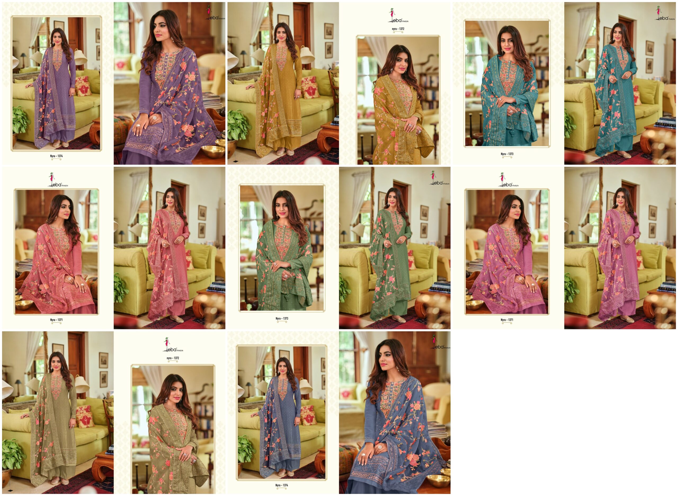 Eba Lifestyle Nyra Vol 3 Hit List Viscose Wholesale Designer Salwar Suit Catalog — Wholesale Salwar Suits, Eba Lifestyle wholesale from Surat — view 9