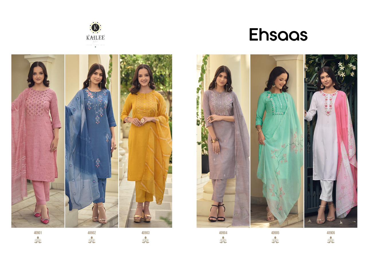 Kailee Fashion Ehsaas Pure Fancy Wholesale Readymade Salwar Suit Catalog — Wholesale Salwar Suits, MPA wholesale from Surat — view 7