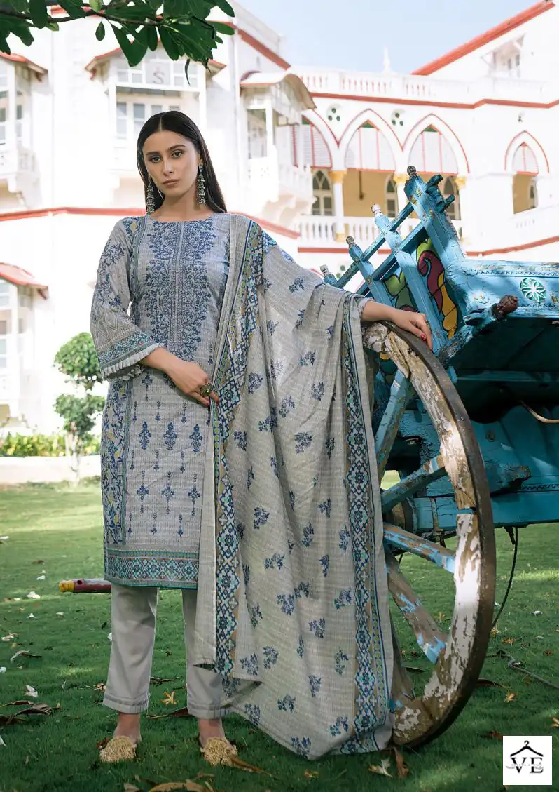 Ishaal Prints Embroidered Lawn Combo Pure Lawn Wholesale Pakistani Suits Catalog — Wholesale Salwar Suits, MPA wholesale from Surat - Gallery Image 8