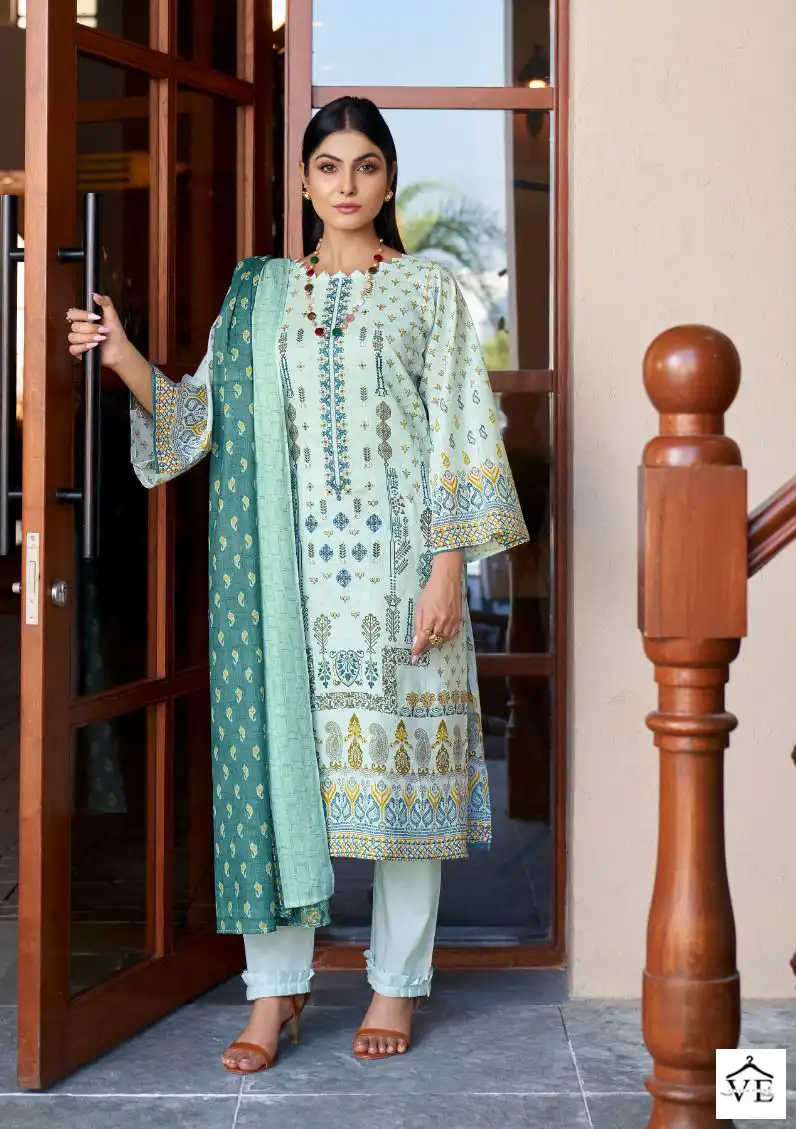 Ishaal Prints Embroidered Lawn Combo Pure Lawn Wholesale Pakistani Suits Catalog — Wholesale Salwar Suits, MPA wholesale from Surat - Gallery Image 3