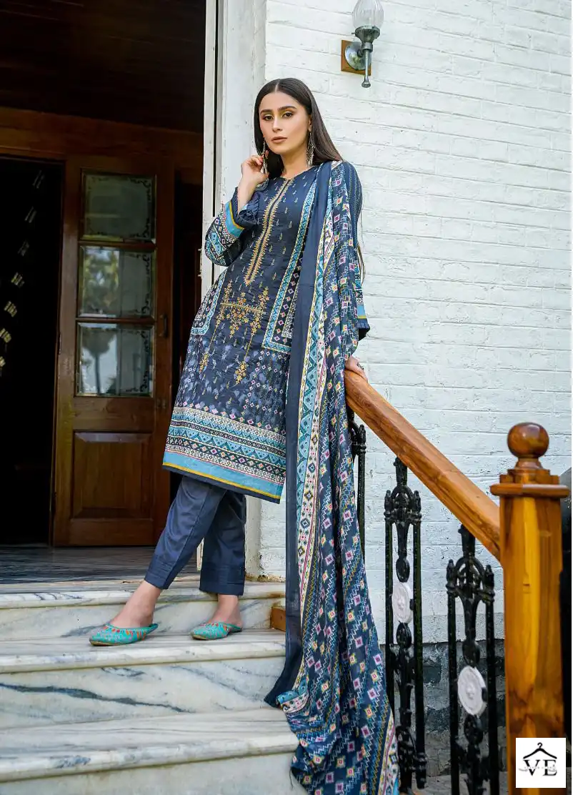Ishaal Prints Embroidered Lawn Combo Pure Lawn Wholesale Pakistani Suits Catalog — Wholesale Salwar Suits, MPA wholesale from Surat - Gallery Image 4