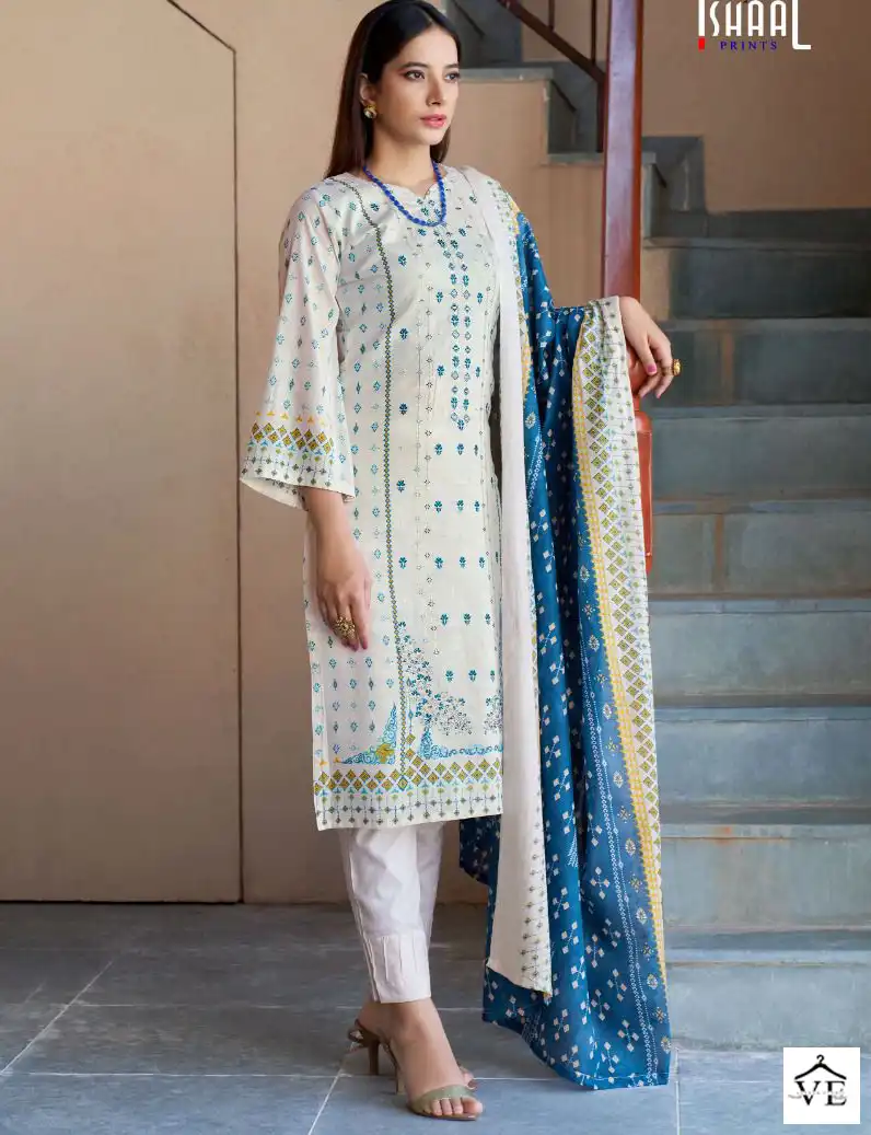 Ishaal Prints Embroidered Lawn Combo Pure Lawn Wholesale Pakistani Suits Catalog — Wholesale Salwar Suits, MPA wholesale from Surat — view 1